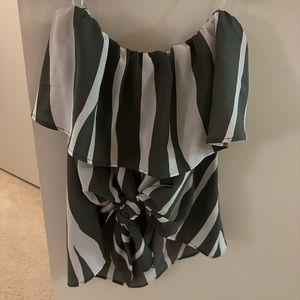 Striped strapless top